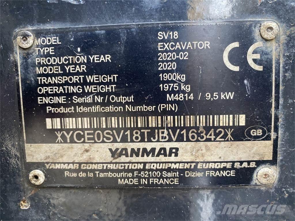 Yanmar SV18 حفارات بعجل