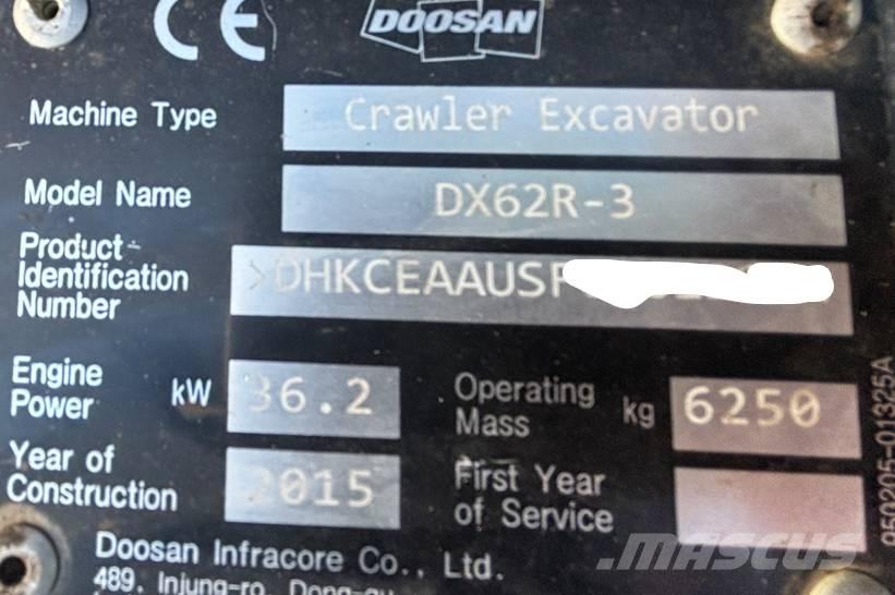 Doosan DX 62 R-3 حفارات صغيرة أقل من 7 طن (حفارات صغيرة)