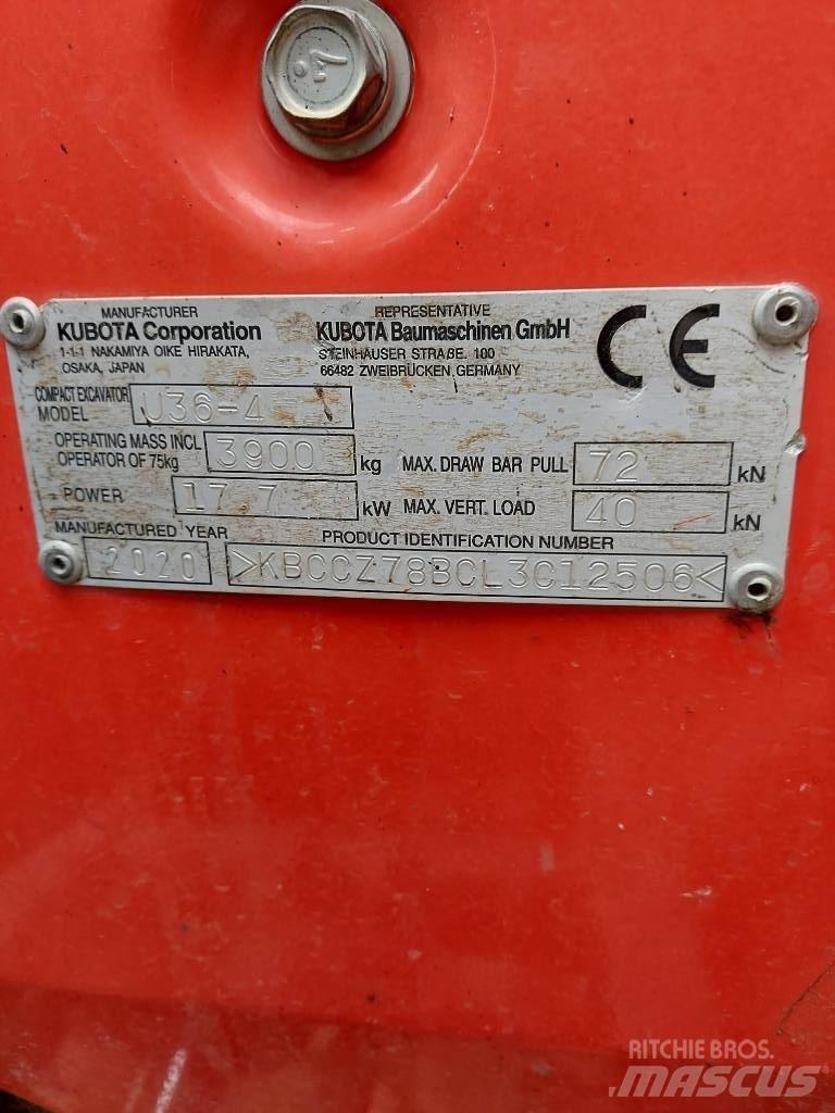 Kubota U 36-4 حفارات صغيرة أقل من 7 طن (حفارات صغيرة)