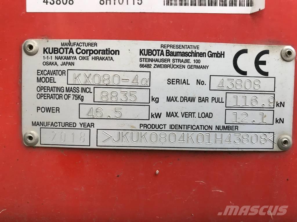Kubota KX 080-4 حفارات وسط 7 طن - 12 طن