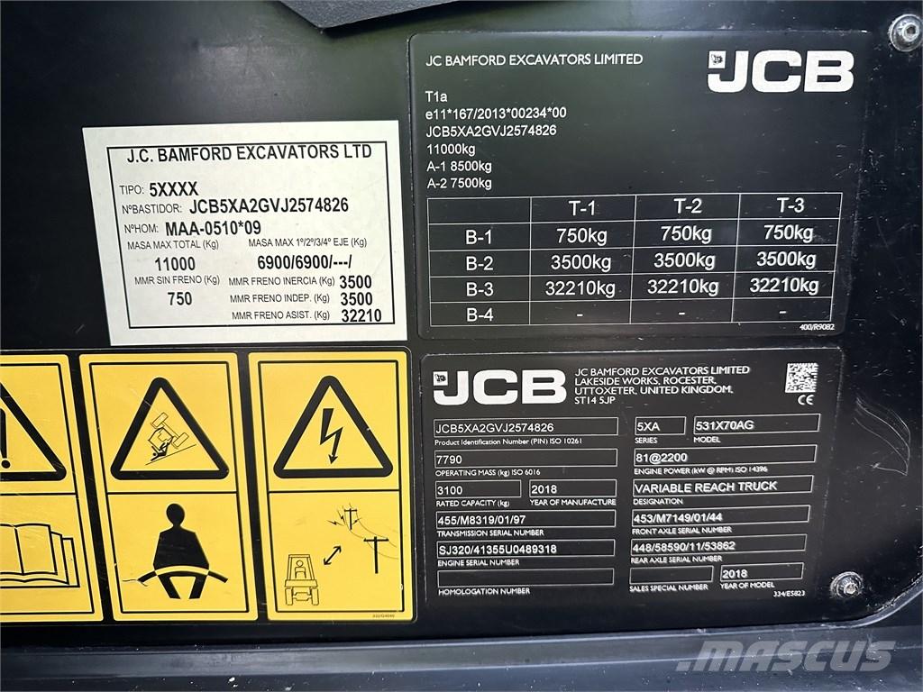JCB 531-70 Agri معدات مناولة لأغراض الزراعة