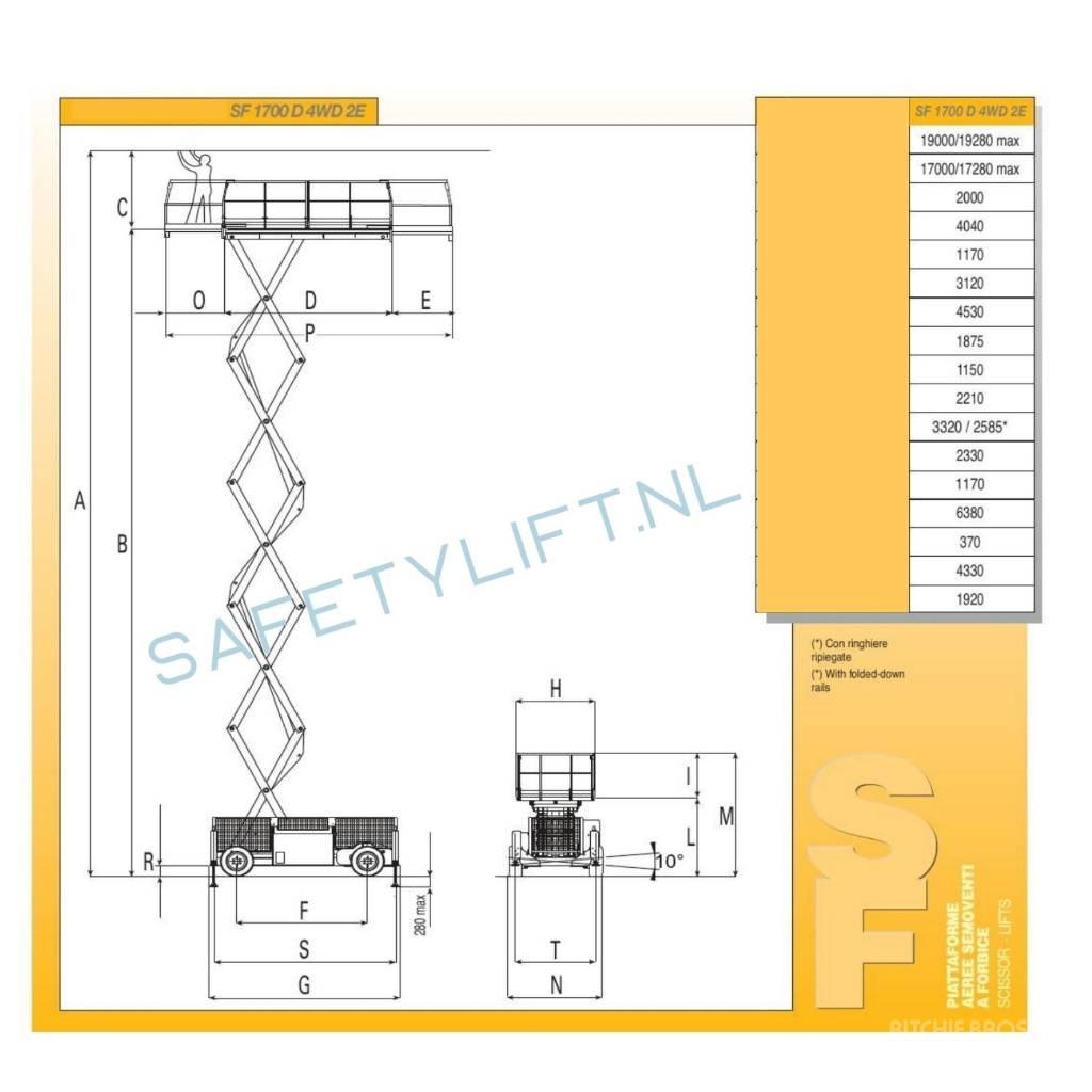 Airo SF 1700 D رافعات مقصية الشكل