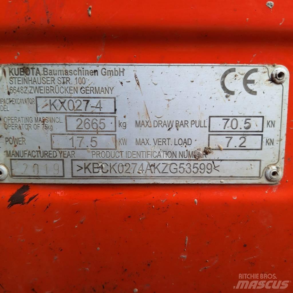 Kubota KX 027-4 حفارات صغيرة أقل من 7 طن (حفارات صغيرة)