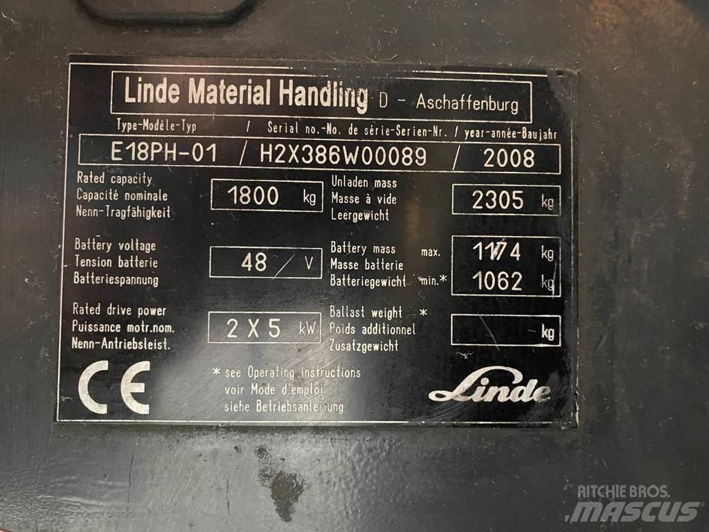 Linde E18PH-01 شاحنات ذات رافعات شوكية تعمل بالكهرباء