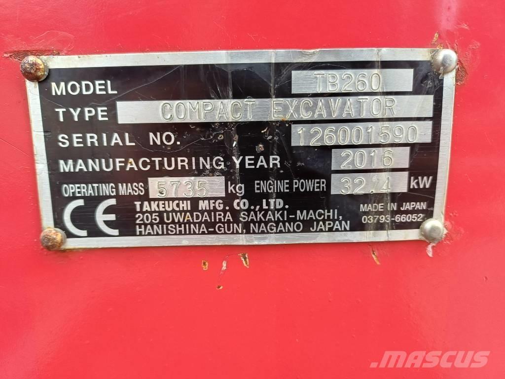 Takeuchi TB260 حفارات صغيرة أقل من 7 طن (حفارات صغيرة)