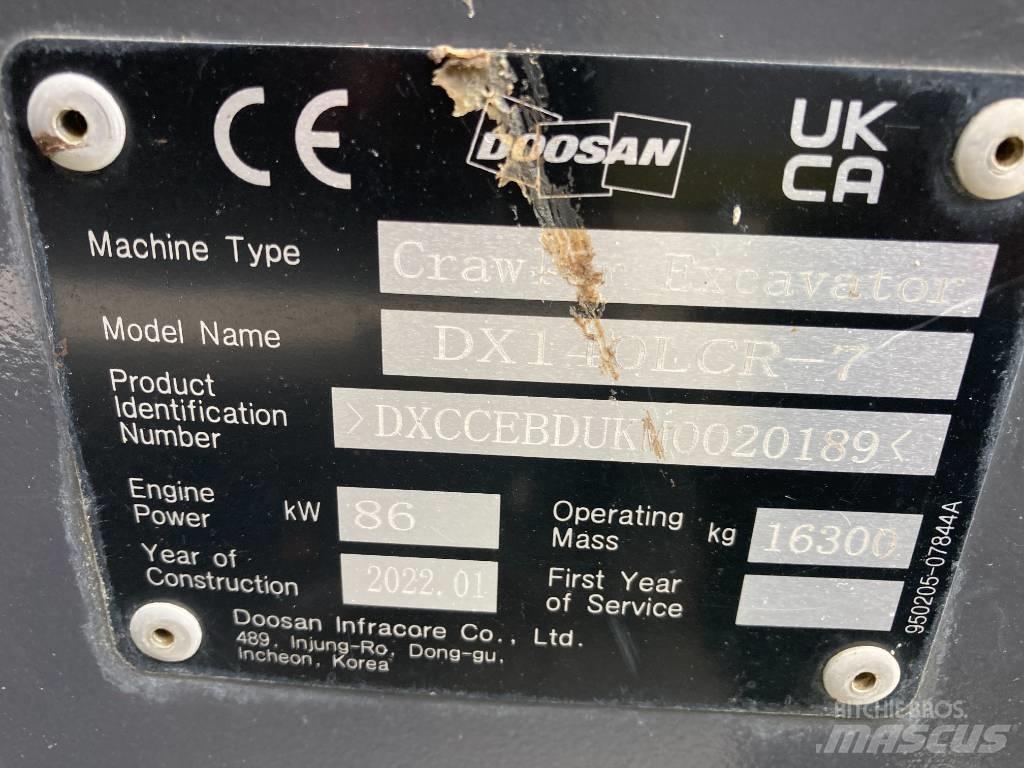 Doosan DX 140 LCR-7 حفارات زحافة