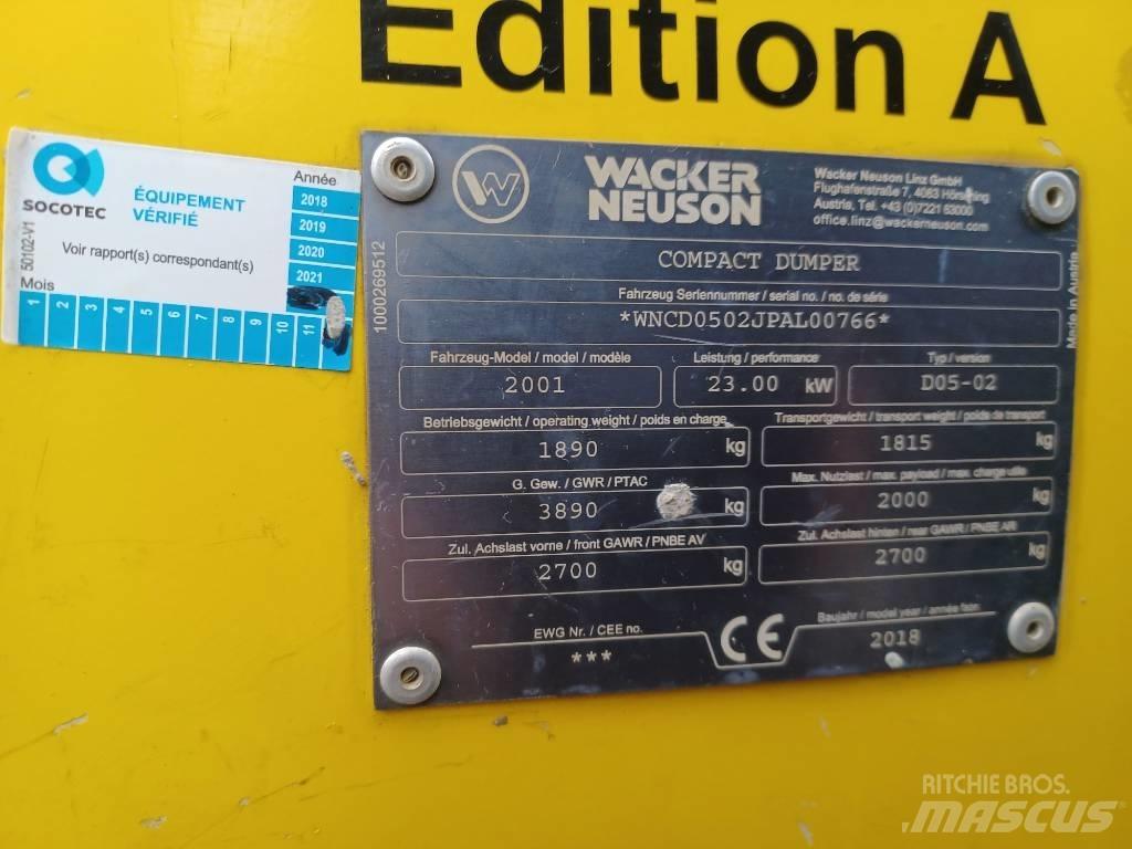 Wacker Neuson 2001 عربات نقل قلابة للمواقع