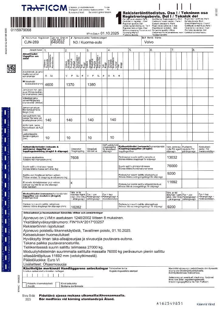 Volvo FH 16 750 شاحنات أشجار