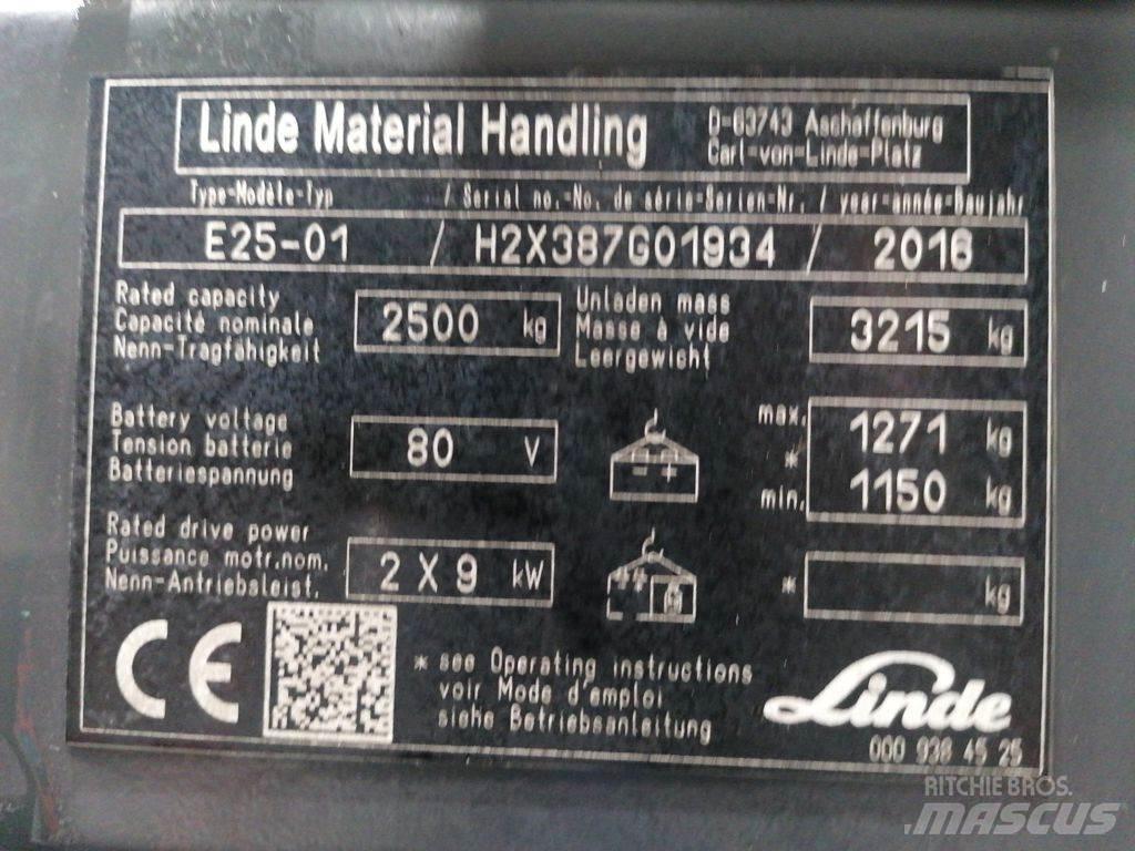 Linde E25-01 شاحنات ذات رافعات شوكية تعمل بالكهرباء