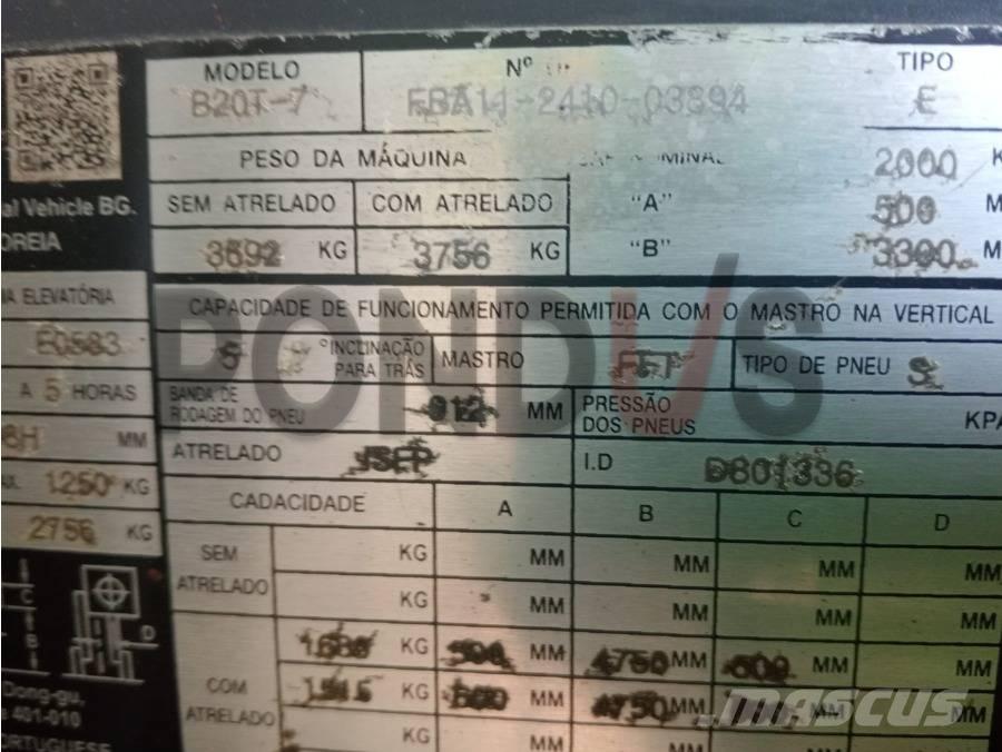 Doosan B 20 T-7 شاحنات ذات رافعات شوكية تعمل بالكهرباء