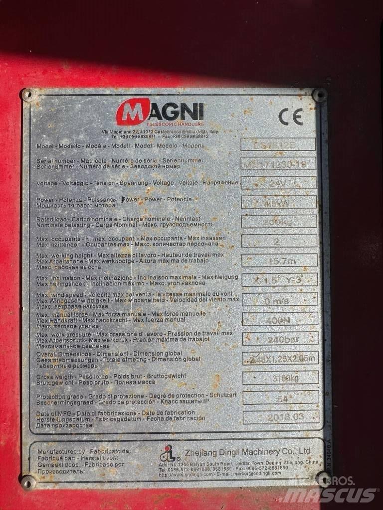 Magni ES 1612 E رافعات مقصية الشكل