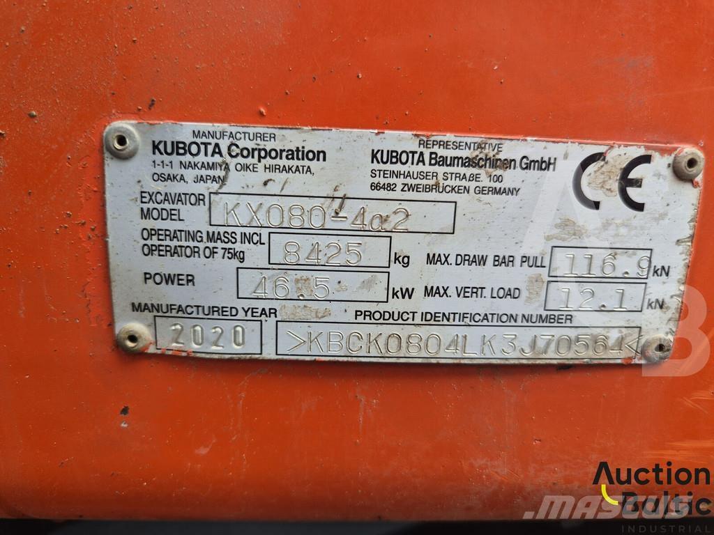Kubota KX080-4a2 حفارات وسط 7 طن - 12 طن