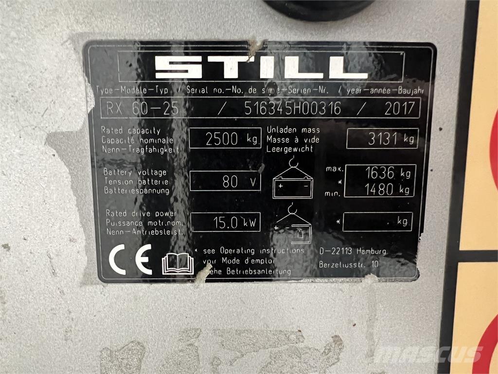 Still RX60-25 شاحنات ذات رافعات شوكية تعمل بالكهرباء