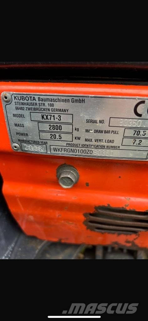 Kubota KX 71-3 حفارات صغيرة أقل من 7 طن (حفارات صغيرة)