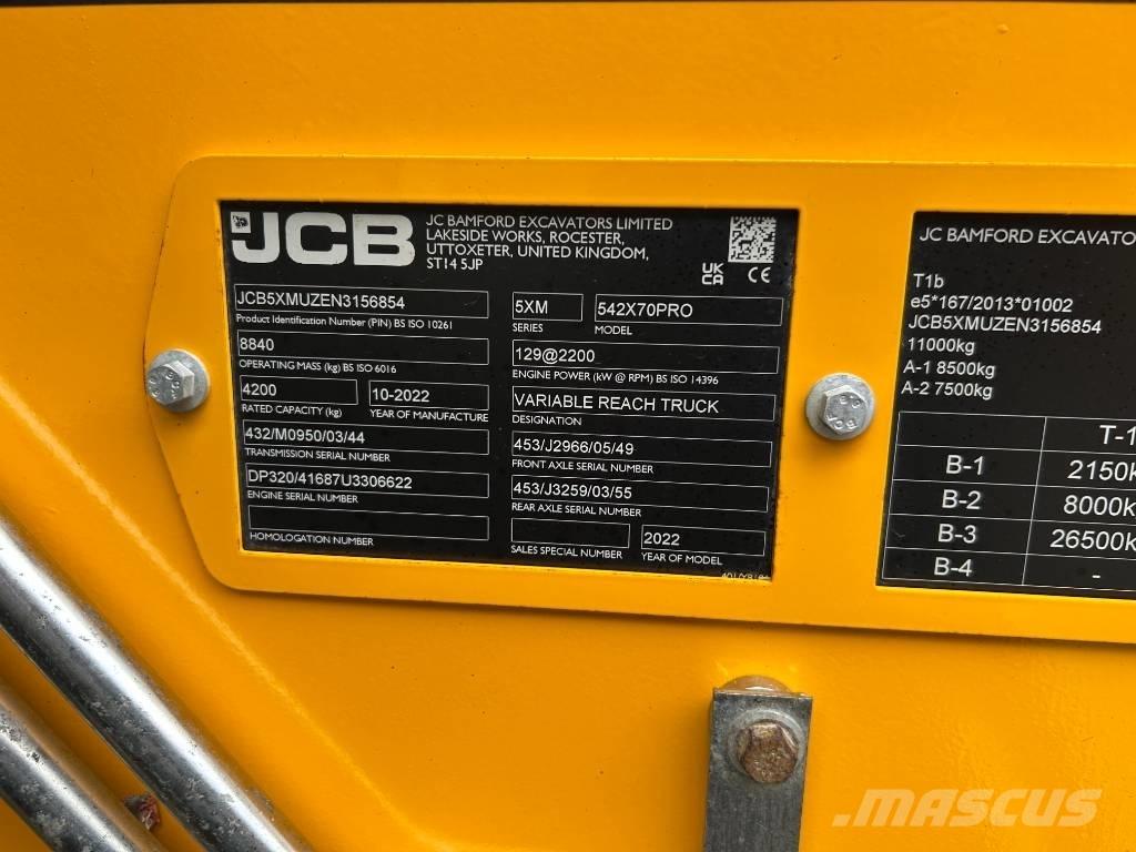 JCB 542-70 Agri Pro معدات مناولة لأغراض الزراعة