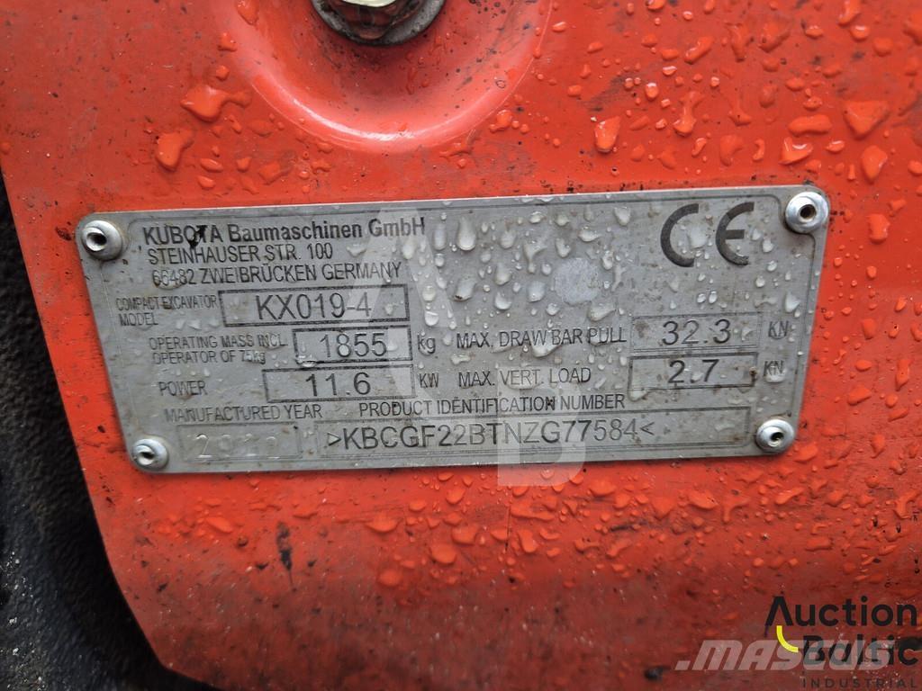 Kubota KX 019-4 حفارات صغيرة أقل من 7 طن (حفارات صغيرة)