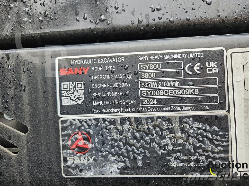 Sany SY80U حفارات وسط 7 طن - 12 طن