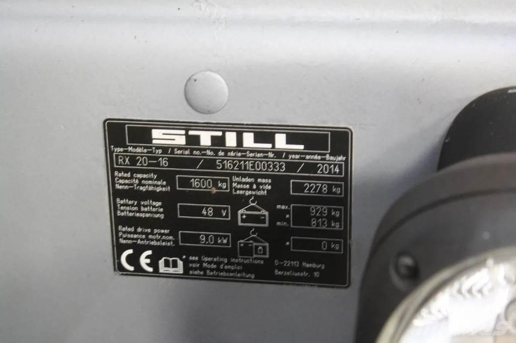 Still RX 20-16 شاحنات ذات رافعات شوكية تعمل بالكهرباء