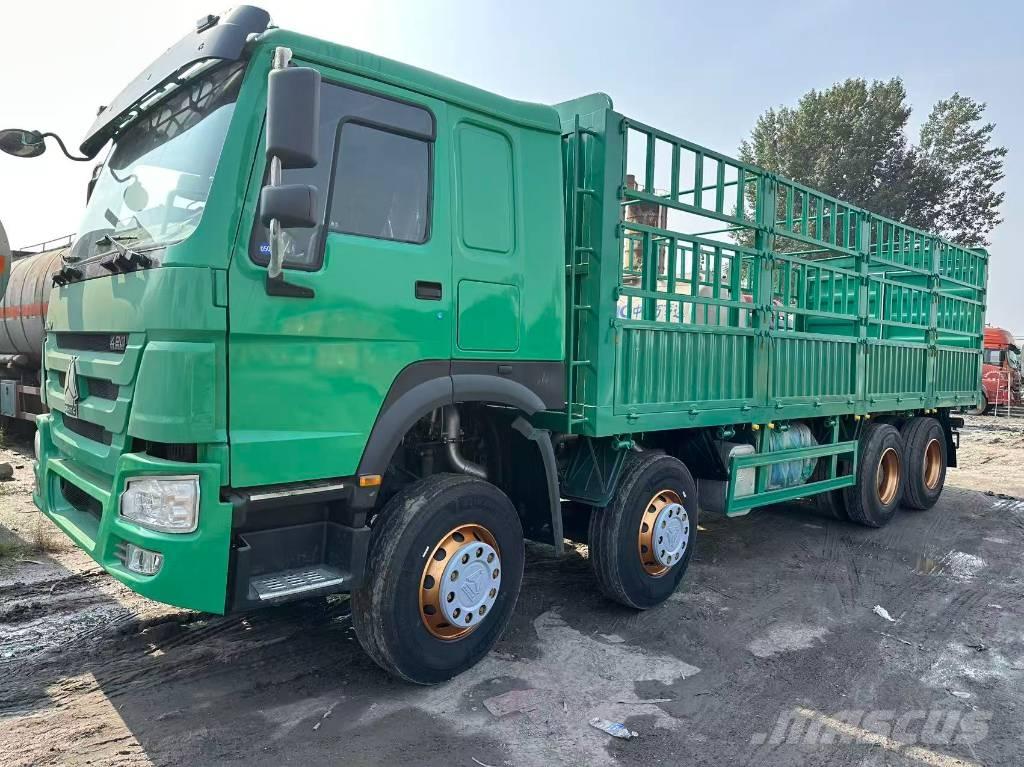 Sinotruk HOWO420hp شاحنات مسطحة/مفصلية الجوانب