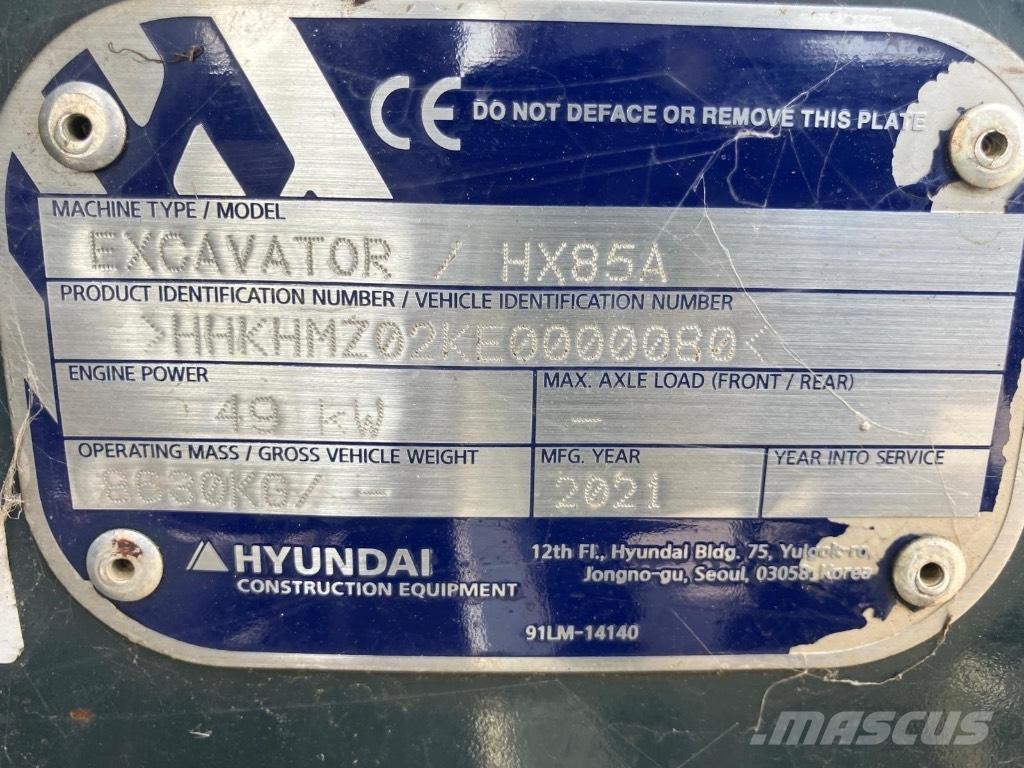 Hyundai HX 85 A حفارات وسط 7 طن - 12 طن