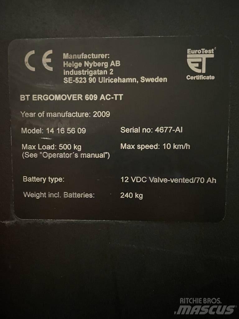 BT 609 AC TT معدات الرفع عالي المستوى