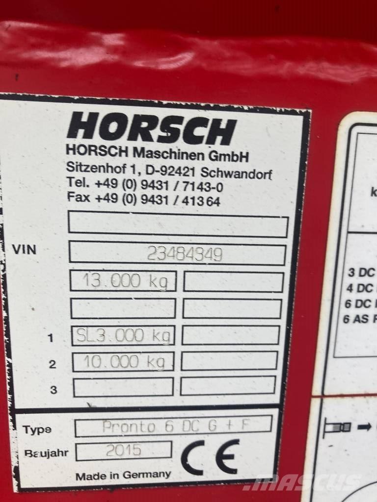 Horsch PRONTO 6DC مثاقيب مدمجة