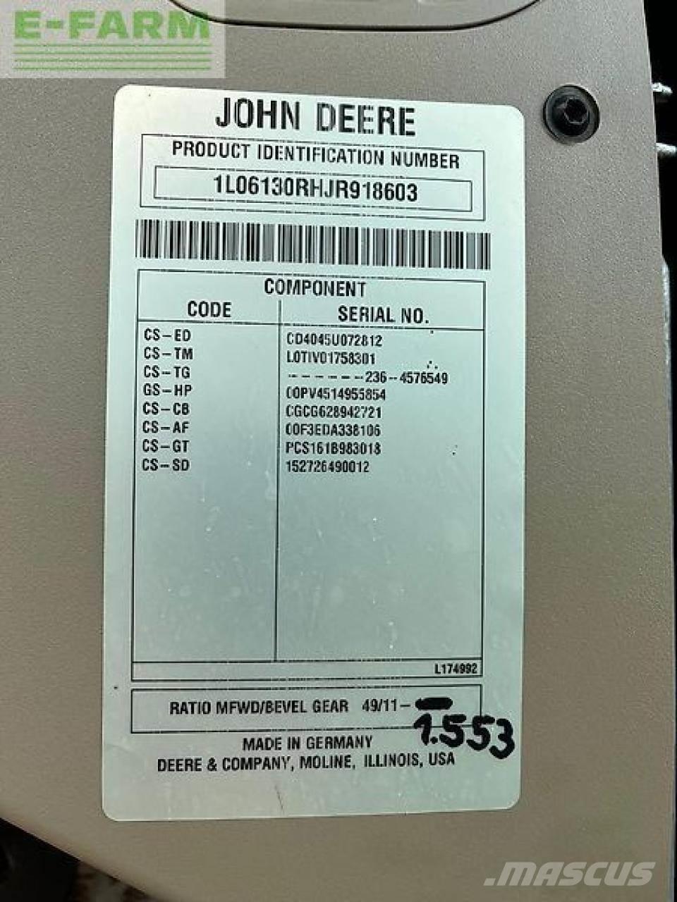 John Deere 6130r الجرارات