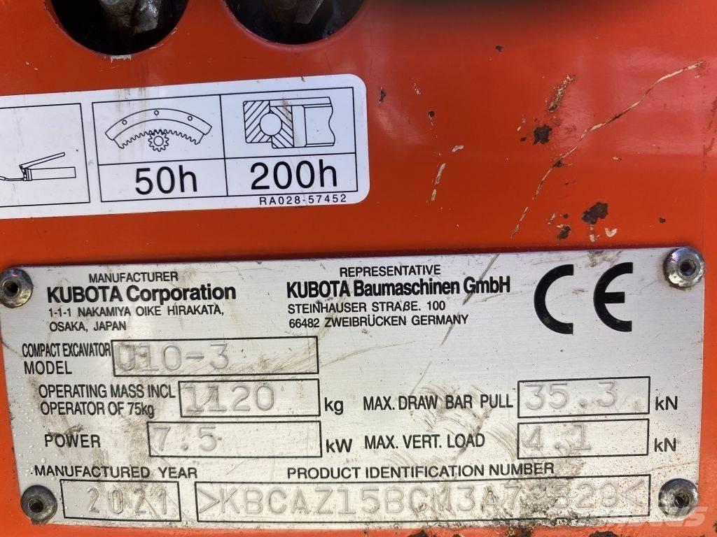 Kubota U10-3 حفارات صغيرة أقل من 7 طن (حفارات صغيرة)