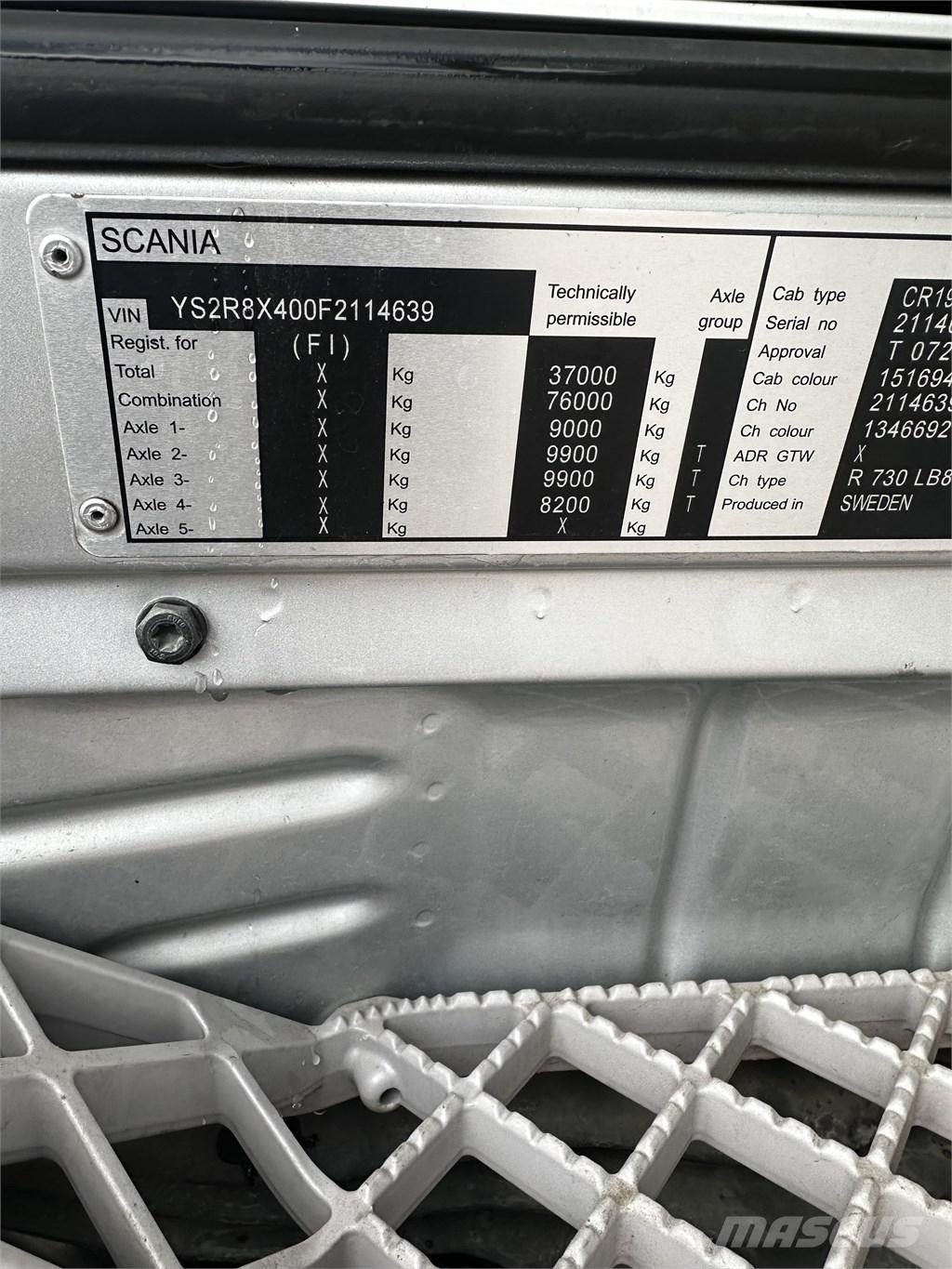 Scania R 730 شاحنات ذات هيكل صندوقي