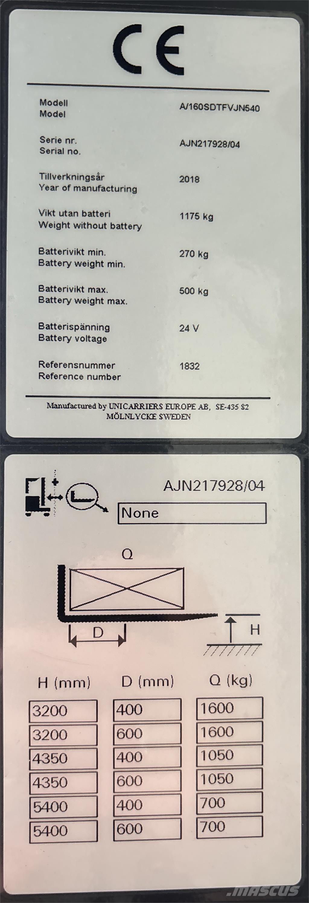 Atlet A160 شاحنات مناولة ذاتية الدفع