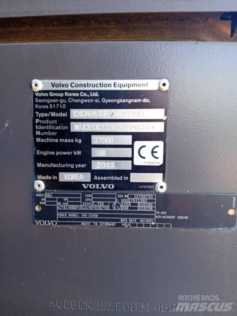 Volvo ECR 355 E حفارات زحافة