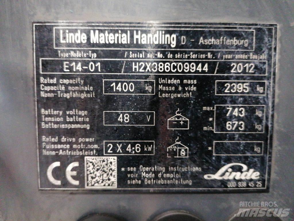 Linde E14-01 شاحنات ذات رافعات شوكية تعمل بالكهرباء