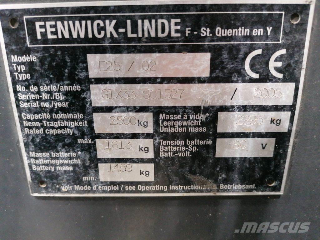 Linde E25/02 شاحنات ذات رافعات شوكية تعمل بالكهرباء