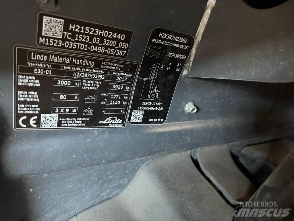Linde E30-01 شاحنات ذات رافعات شوكية تعمل بالكهرباء