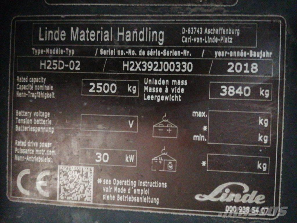 Linde H25D-02 شاحنات الديزل