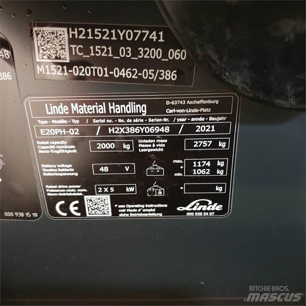 Linde E20PH شاحنات ذات رافعات شوكية تعمل بالكهرباء