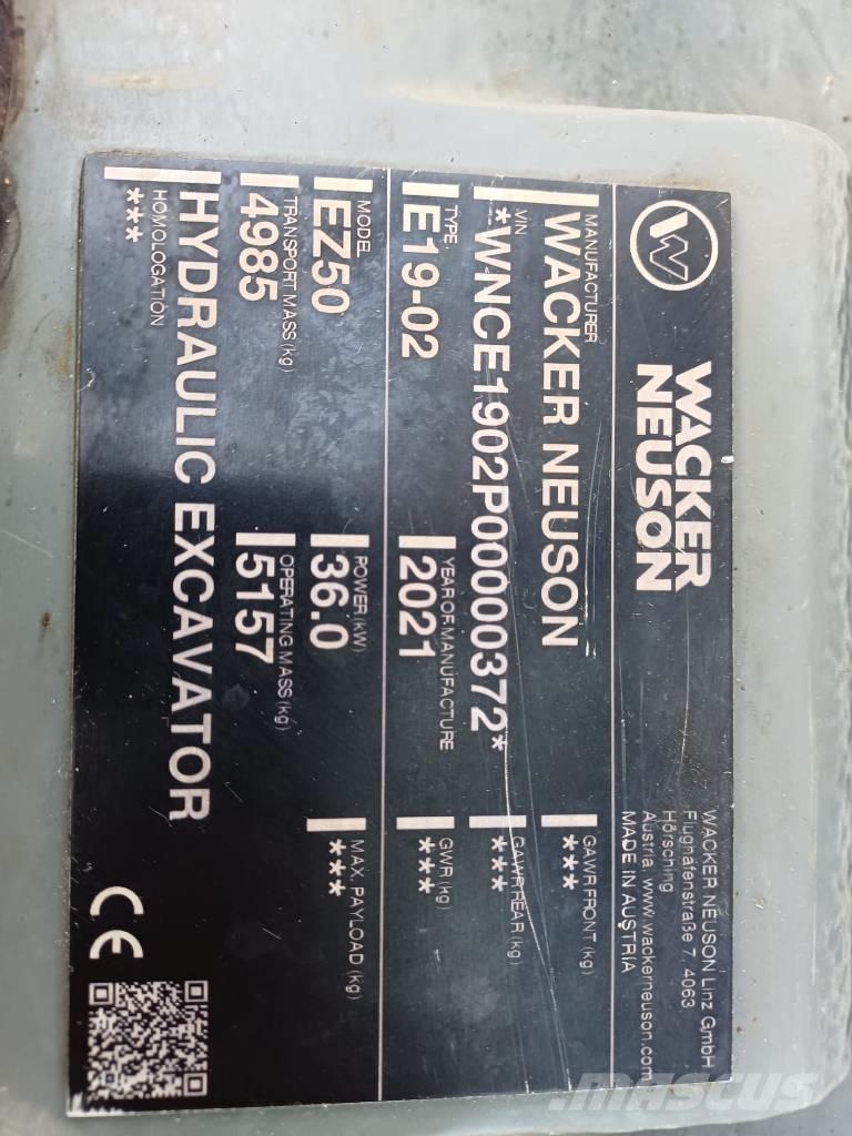 Wacker Neuson EZ 50 حفارات صغيرة أقل من 7 طن (حفارات صغيرة)