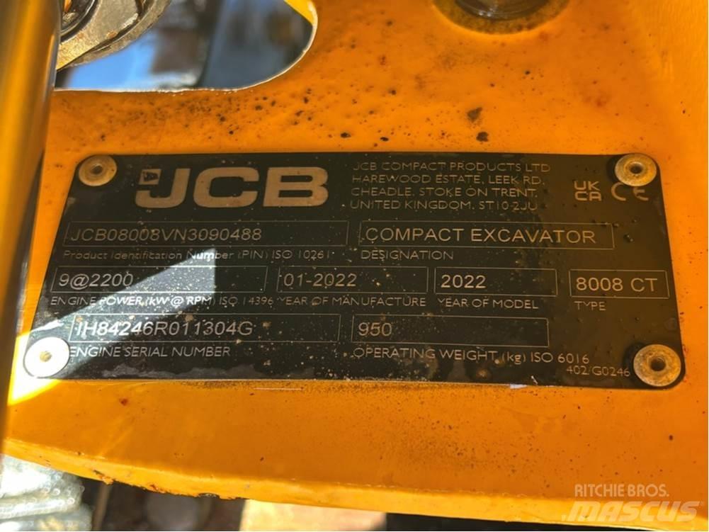JCB MICRO 8008 حفارات صغيرة أقل من 7 طن (حفارات صغيرة)
