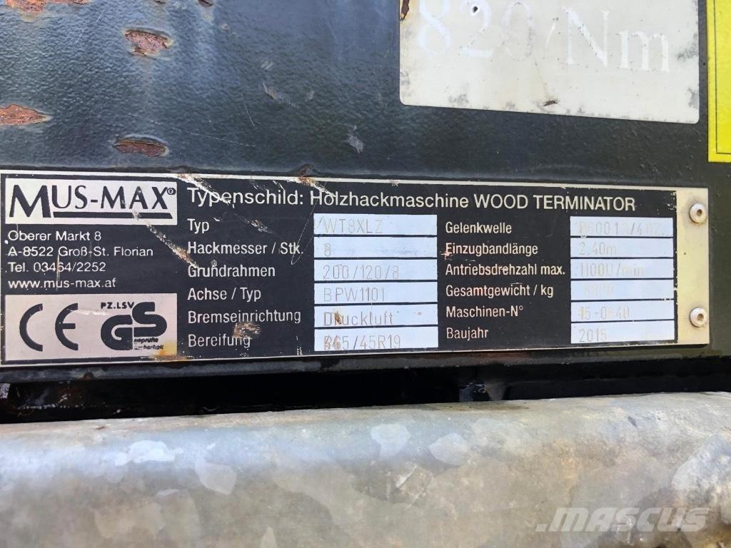 Mus-Max WT8XLZ ماكينات تقطيع أخشاب الحراجة