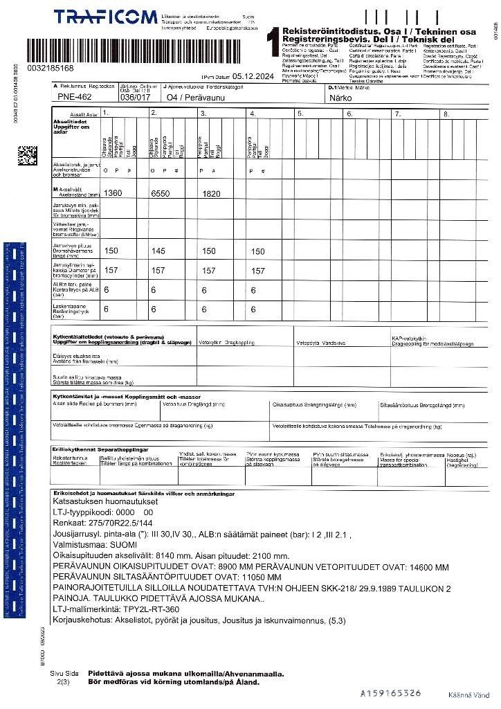 Närko TPY2L-RT-360 مقطورات قابلة للفك
