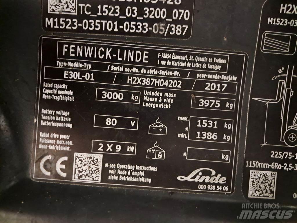 Linde E30L-01 شاحنات ذات رافعات شوكية تعمل بالكهرباء
