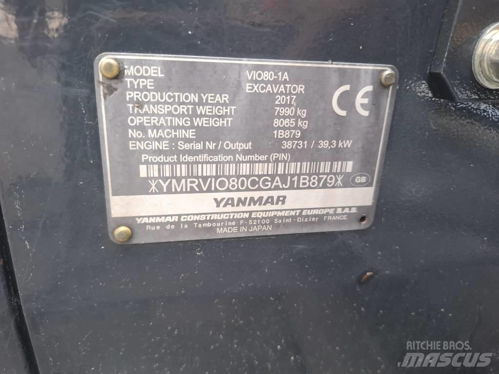 Yanmar Vio 80-1A حفارات وسط 7 طن - 12 طن