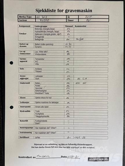 CAT 301.8 حفارات صغيرة أقل من 7 طن (حفارات صغيرة)