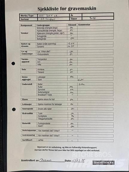 CAT 305.5 E2 CR حفارات صغيرة أقل من 7 طن (حفارات صغيرة)