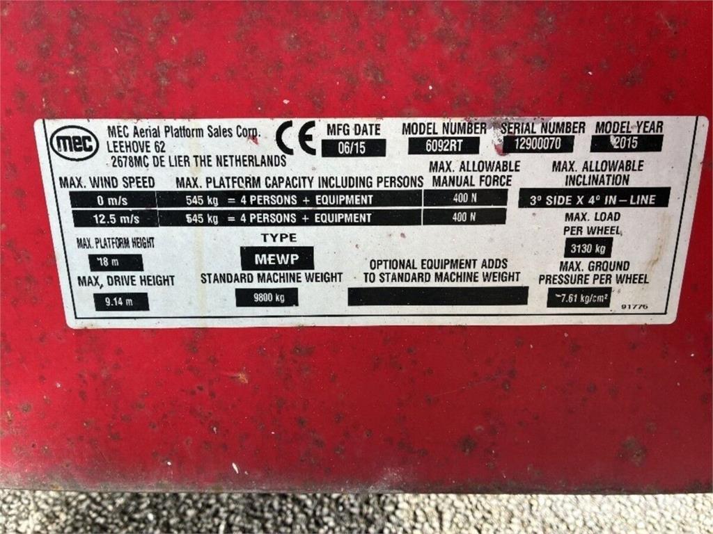 MEC 6092RT رافعات مقصية الشكل