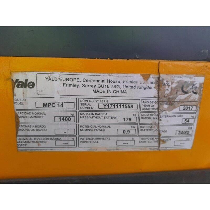 Yale MPC14 معدات الرفع منخفض المستوى