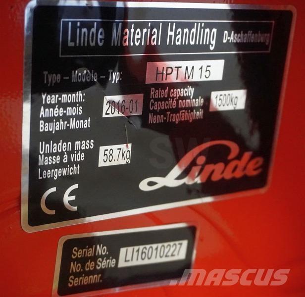 Linde HPT M 15 شاحنة يدوية بمنصة نقالة