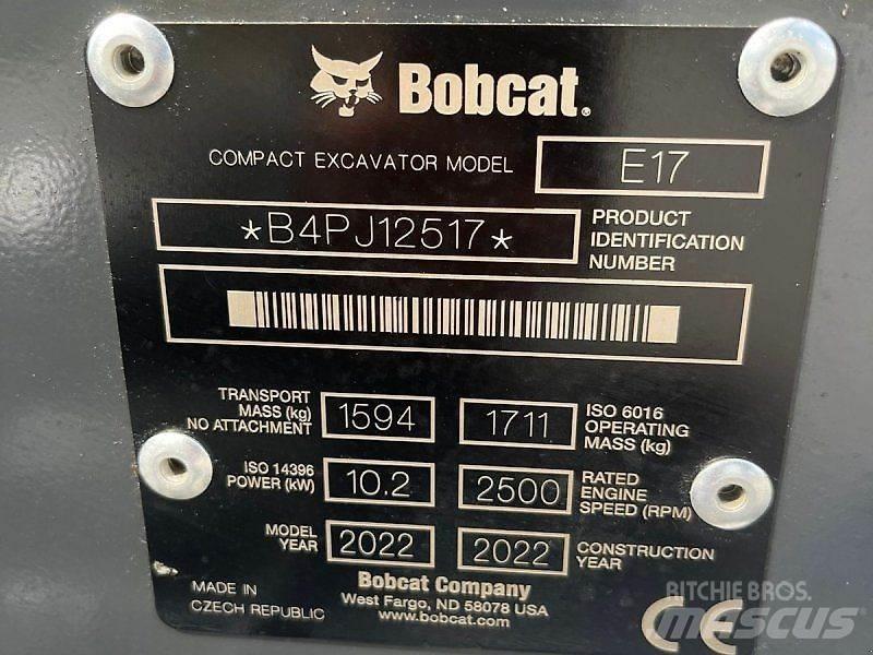 Bobcat E17 حفارات صغيرة أقل من 7 طن (حفارات صغيرة)