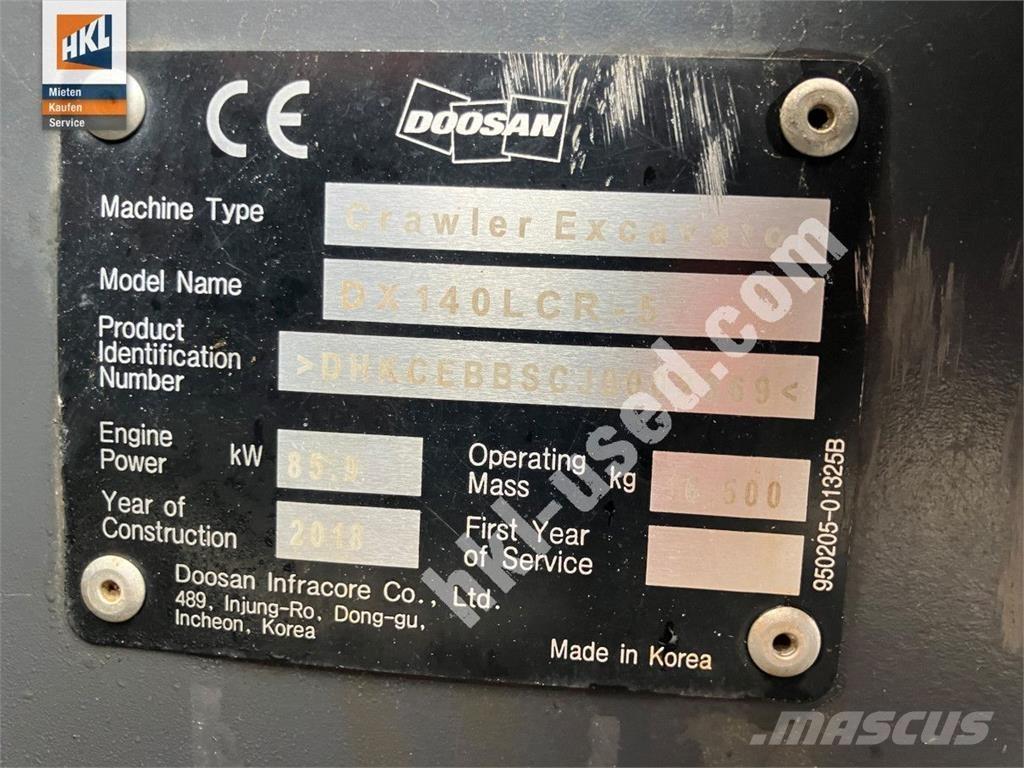 Doosan DX 140 LCR-5 حفارات زحافة