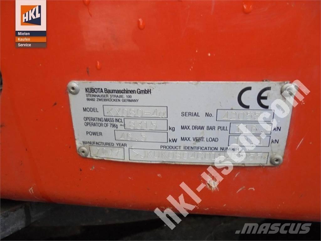 Kubota KX 080-4 حفارات صغيرة أقل من 7 طن (حفارات صغيرة)